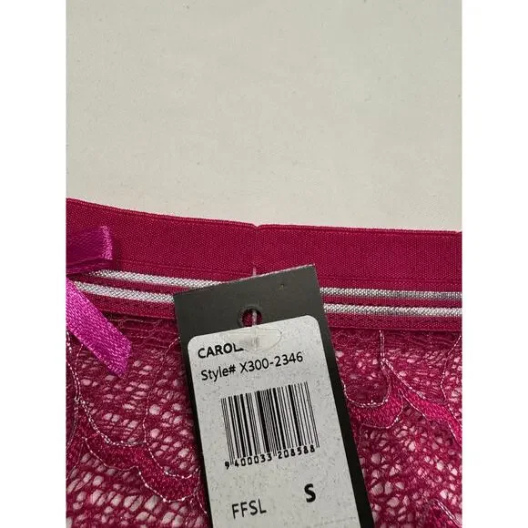 NEW Frederick's of Hollywood Caroline Lace Panty Size S Fuchsia Pink NWT - Picture 6 of 7